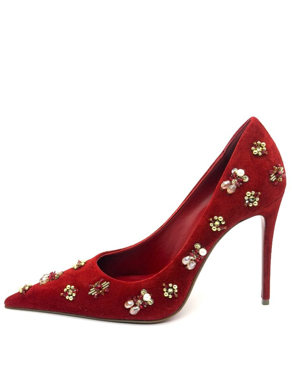 Christian Louboutin MIX KATE 100 Embellished Beaded Suede Heels Pumps - Picture 3 of 15